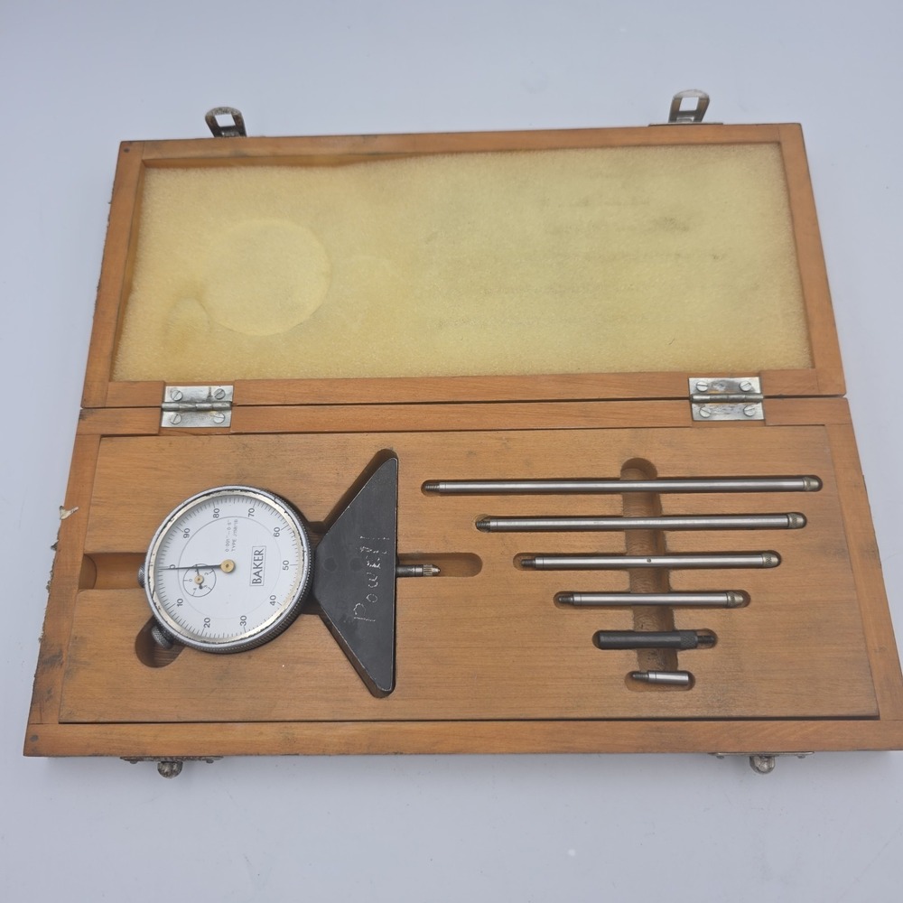 Baker Dial Depth Gauge J158/1B‎ 0-6" Range .001" Machinist Tool Maker Hole Gage
